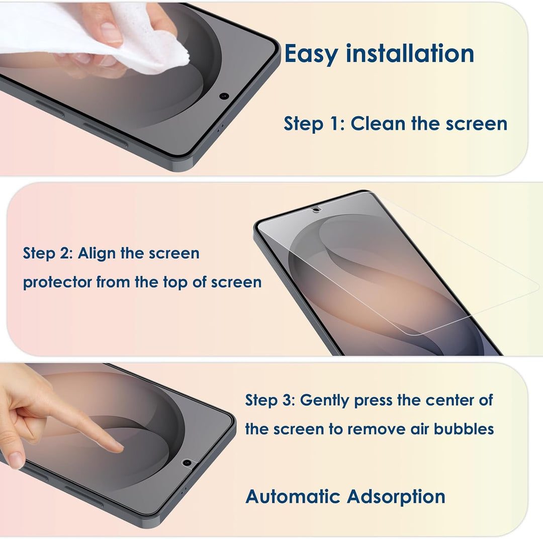 Simpeak 2-Pack Glass Screen Protector Compatible with Samsung Galaxy S26 6.3" 2026 + 2-Pack Camera Lens Protector for S26 6.3 Only, Full Coverage, Anti-Scratch & Anti-Fingerprint, 9H Hardness