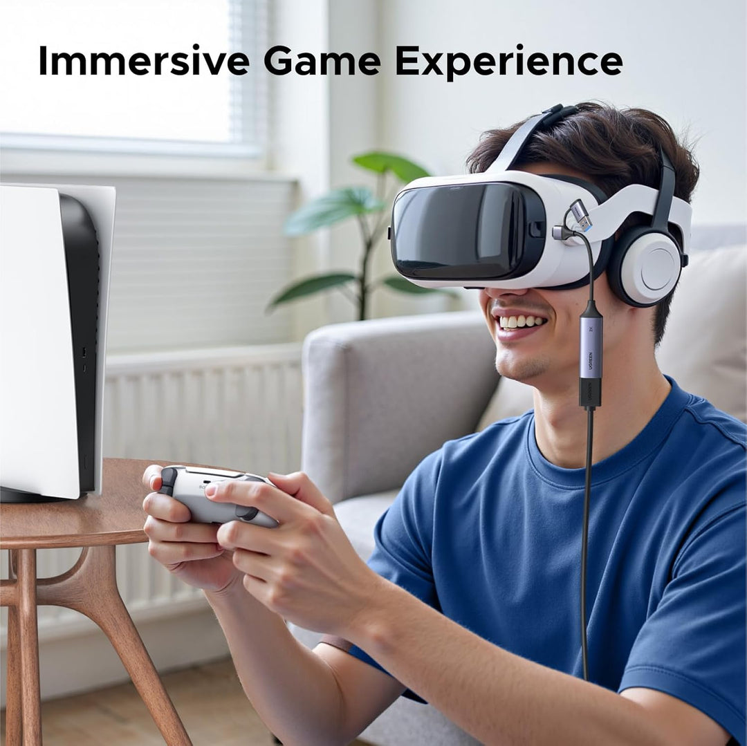 UGREEN 2K@30Hz Video Capture Card HDMI to USB 3.0 and USB C, Full HD 4K 30Hz Input with Low Latency for Capture Video and Audio Recording Compatible with Switch/Xbox/PS5/ TV Stick/PC/Camera