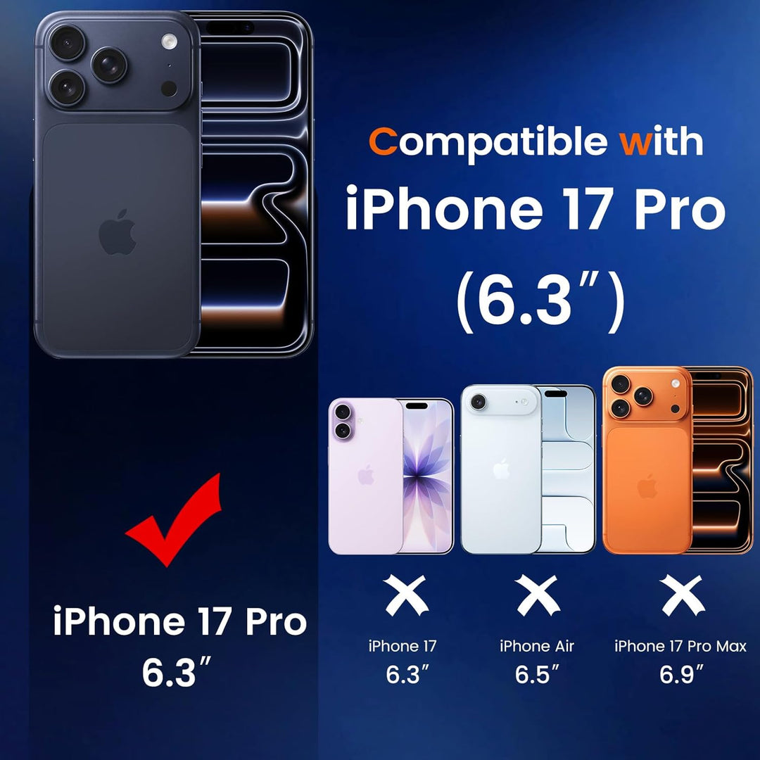 TQLGY Privacy Screen Protector for iPhone 17 Pro 6.3-Inch, Anti-Spy Private Tempered Glass with Easy Installation Tool, Anti-Scratch, Case Friendly, 2-Pack
