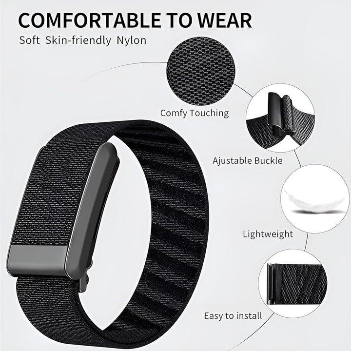 Zurligi Nylon Soft Band Compatible with WHOOP 5.0, One, Peak, and Life, Adjustable Breathable & Waterproof, Durable & Secure Fit Strap, NOT for Gen 4