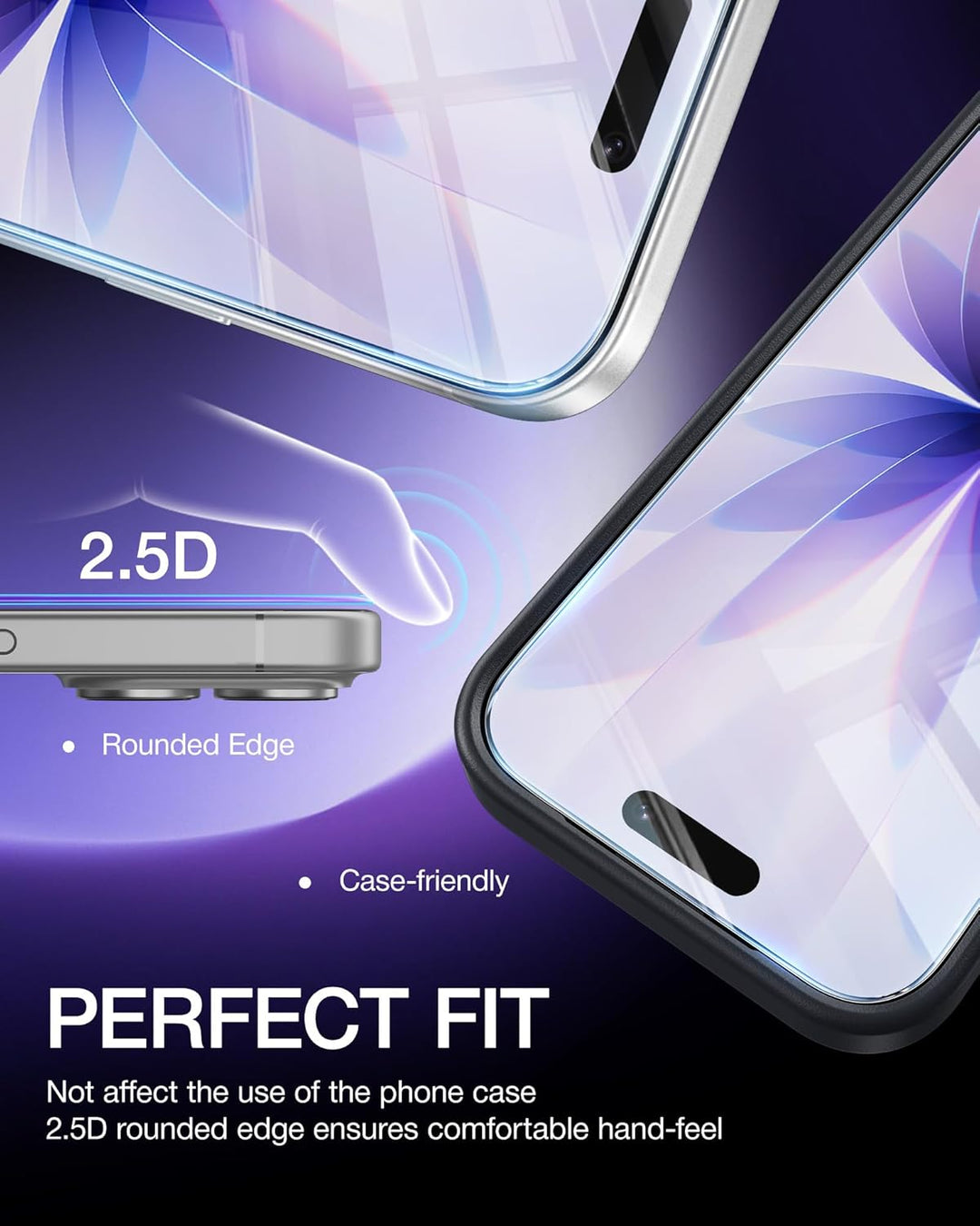 NIMASO for iPhone 17 Screen Protector 6.3-Inch, 2 Pack 9H Hardness HD Clear Tempered Glass Military Grade Shatterproof, Anti-Scratch, with Easy Installation Tool