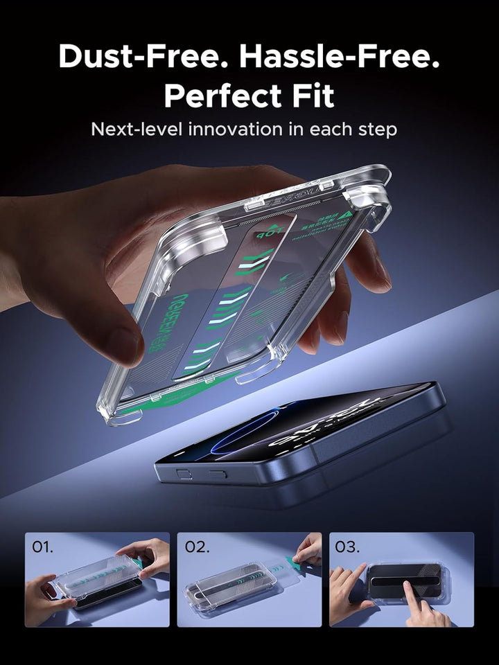UGREEN 2 Pack Screen Protector Compatible with iPhone 17 Pro Max 6.9-Inch, 9H+ Tempered Glass Film, 8FT Drop Protection, Anti-scratch, Anti-fingerprint, Full Coverage