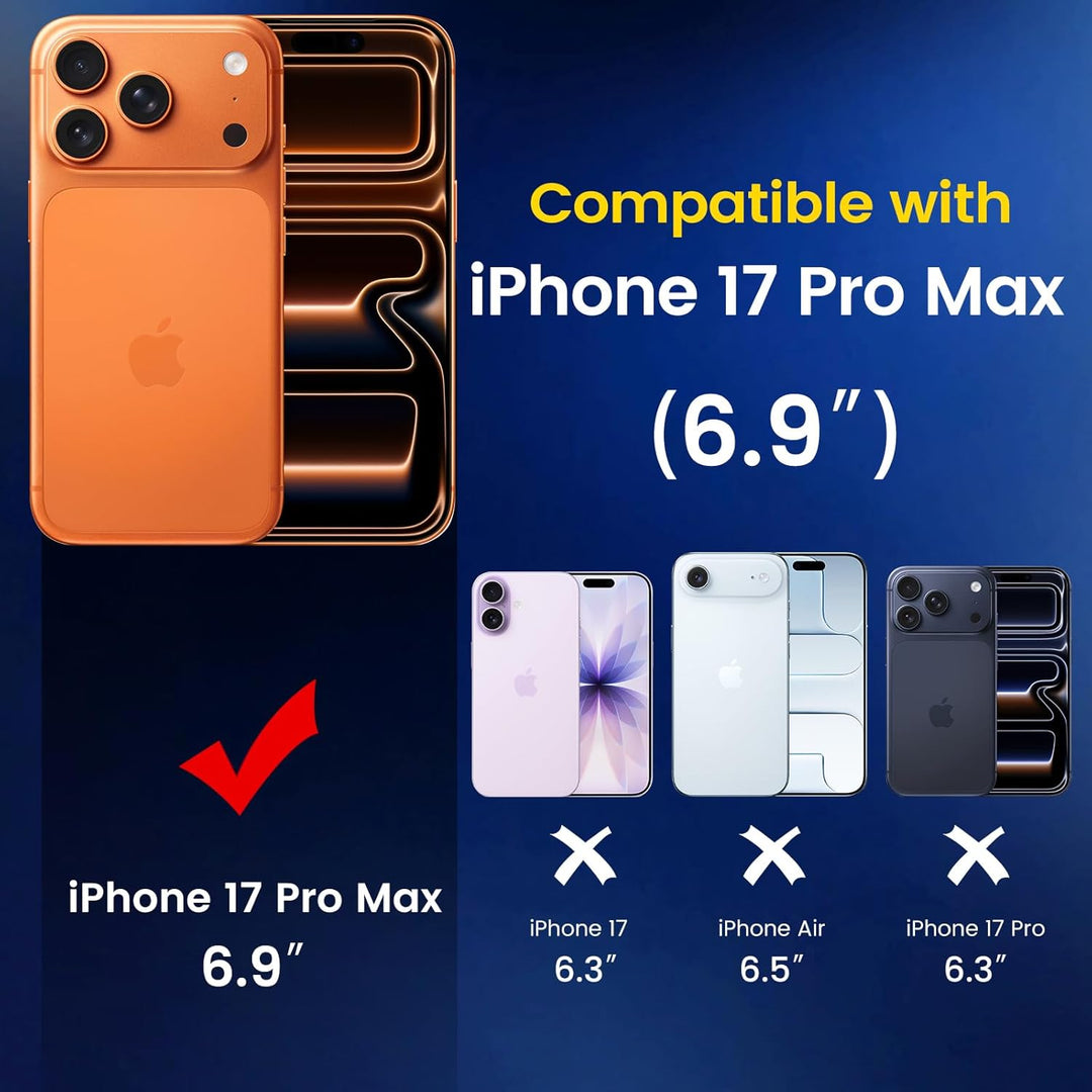 TQLGY 3 Pack Camera Lens Protector for iPhone 17 Pro Max 6.9", 9H Tempered Glass, HD Clear, Anti-Scratch, Strong Adhesion, Case Friendly, Easy Installation