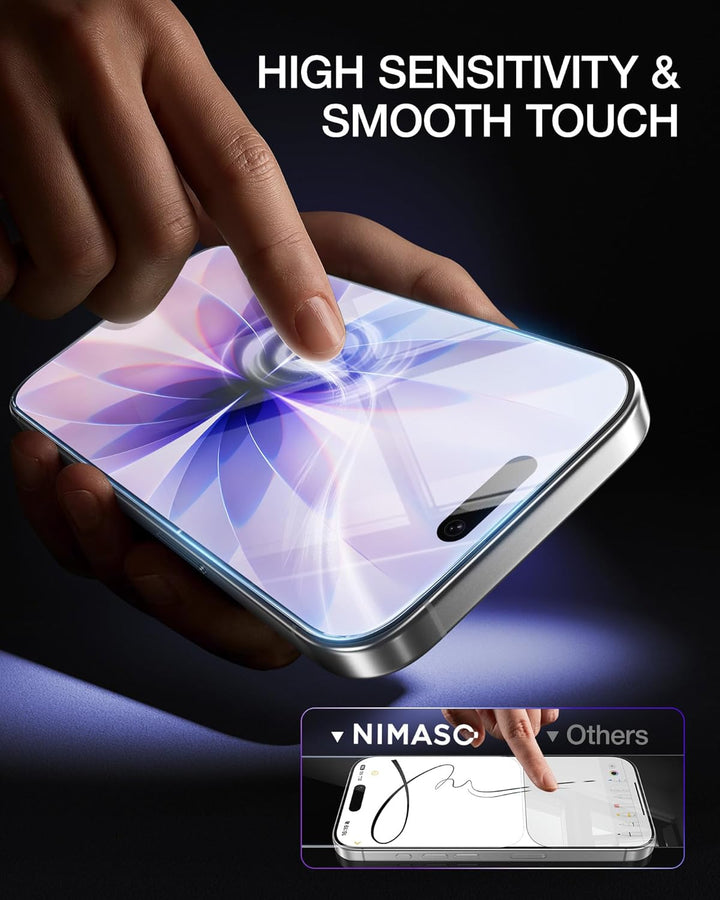 NIMASO for iPhone 17 Screen Protector 6.3-Inch, 2 Pack 9H Hardness HD Clear Tempered Glass Military Grade Shatterproof, Anti-Scratch, with Easy Installation Tool