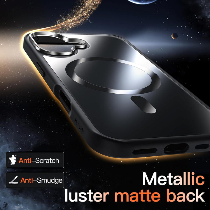 MagSafe iPhone 17 case 6.3-Inch Compatible with MagSafe, Luxury Metallic Luster Matte Back Slim Shockproof Electroplated Phone Cover (Black)