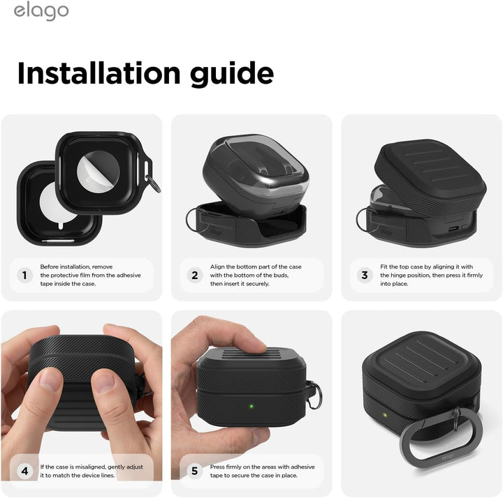 Samsung Galaxy Buds 4 Pro & Galaxy Buds 4 Case Premium Silicone Cover, Wireless Charging (Black)