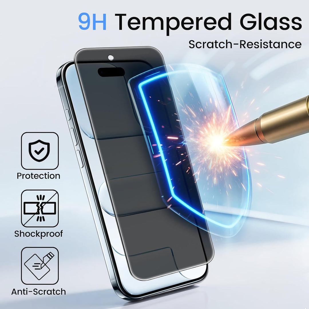 TQLGY Privacy Screen Protector for iPhone 17 Air 6.5-Inch, Anti-Spy Private Tempered Glass with Easy Installation Tool, Anti-Scratch, Case Friendly, 2-Pack