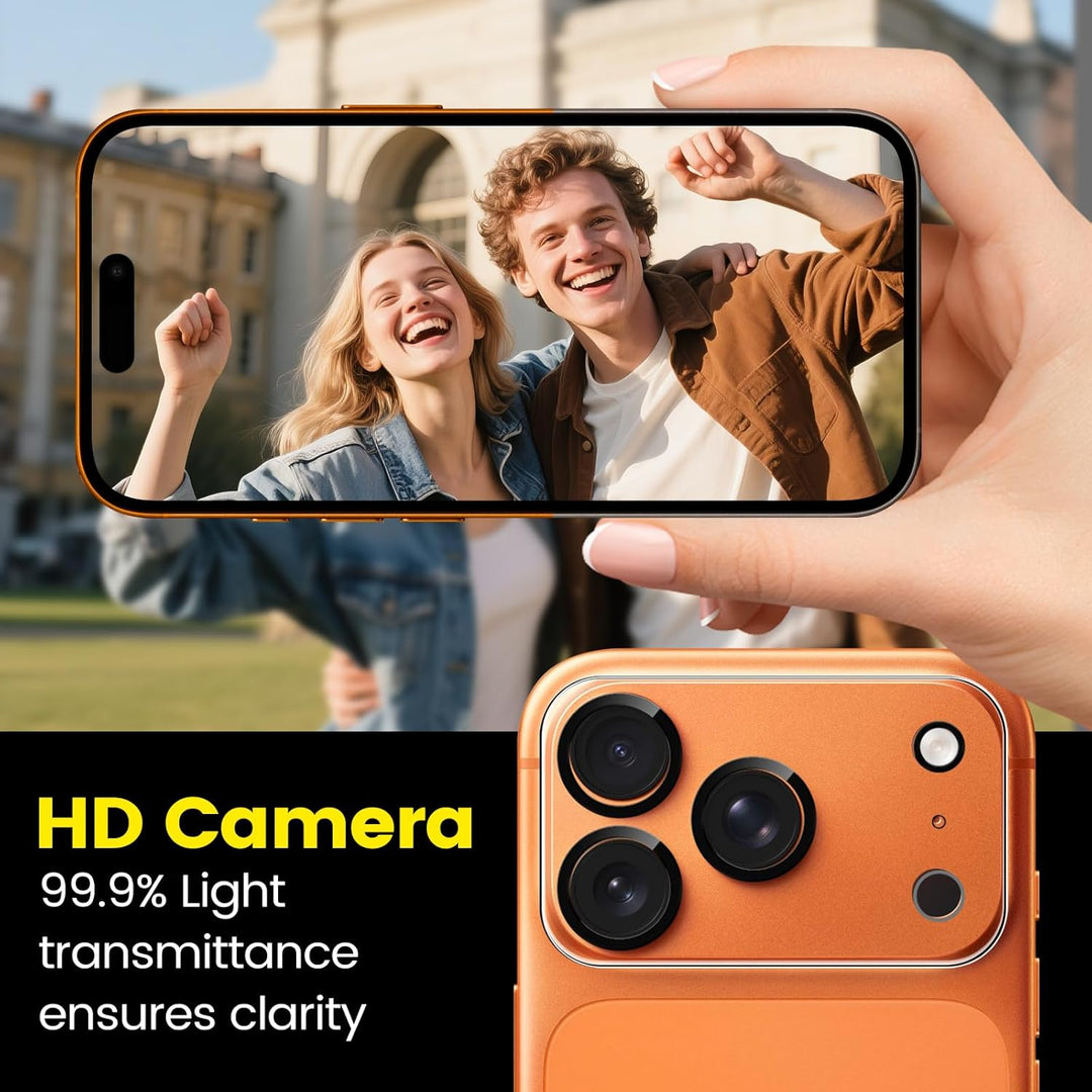 TQLGY 3 Pack Camera Lens Protector for iPhone 17 Pro Max 6.9", 9H Tempered Glass, HD Clear, Anti-Scratch, Strong Adhesion, Case Friendly, Easy Installation