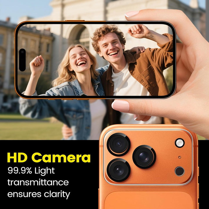 TQLGY 3 Pack Camera Lens Protector for iPhone 17 Pro Max 6.9", 9H Tempered Glass, HD Clear, Anti-Scratch, Strong Adhesion, Case Friendly, Easy Installation