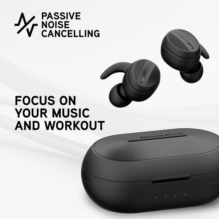 BlueAnt Pump Air X2 True Wireless in Ear Buds, IP67 Waterproof, 77 Hours Battery Life, Charging case, Deep bass, Noise Cancelling, 7 Comfortseal Tips, 6mm Drivers, Lightweight 4g per Bud, Easy Set up