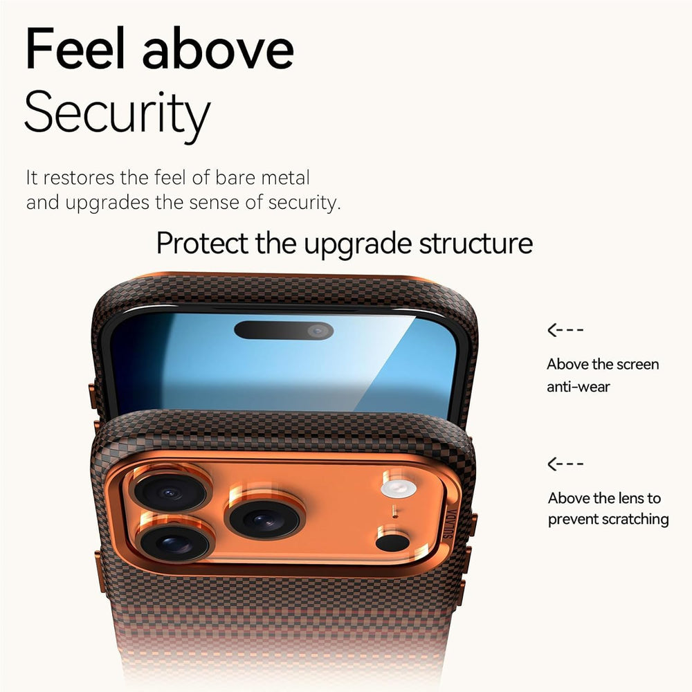 Case for iPhone 17 Pro Max: Business Men Slim Magnetic Anti Fall Cover (Compatible with MagSafe) - 1500D Aramid Fiber Textures Design Thin & Light Cover with a Caseless Feel - 6.9 inch (Brown)