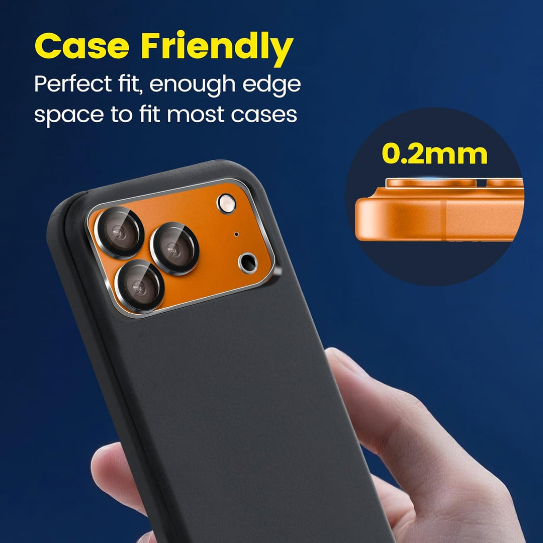 TQLGY 3 Pack Camera Lens Protector for iPhone 17 Pro Max 6.9", 9H Tempered Glass, HD Clear, Anti-Scratch, Strong Adhesion, Case Friendly, Easy Installation