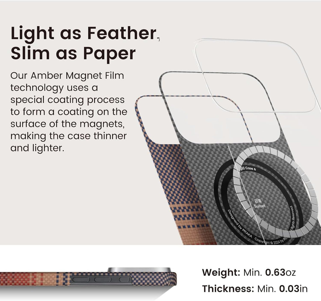 Case for iPhone 17 Pro Max: Business Men Slim Magnetic Anti Fall Cover (Compatible with MagSafe) - 1500D Aramid Fiber Textures Design Thin & Light Cover with a Caseless Feel (Moonrise Blue)