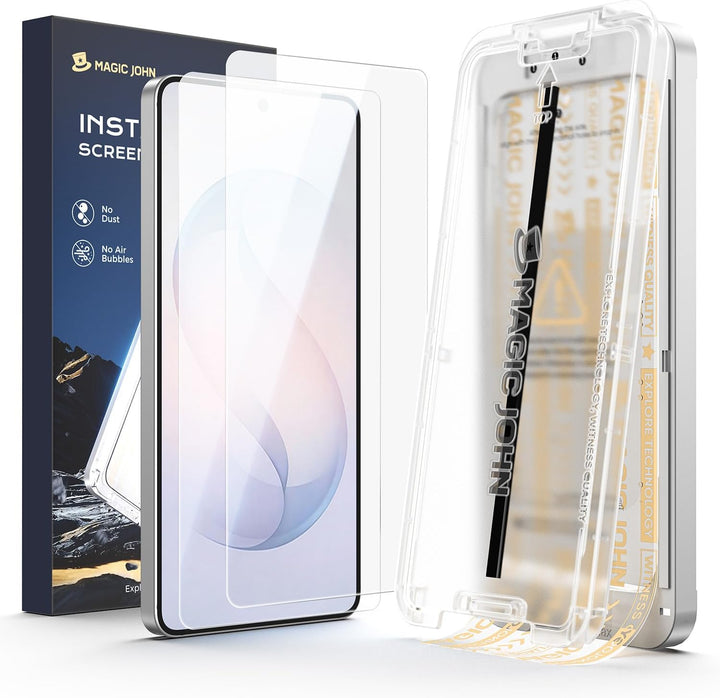 MAGIC JOHN 3rd Gen Upgraded for Samsung Galaxy S26 Ultra Screen Protector, HD Clear, Shatterproof Tempered Film, Auto Dust-Elimination, Bubble Free, Easy Installation, 2 Pack