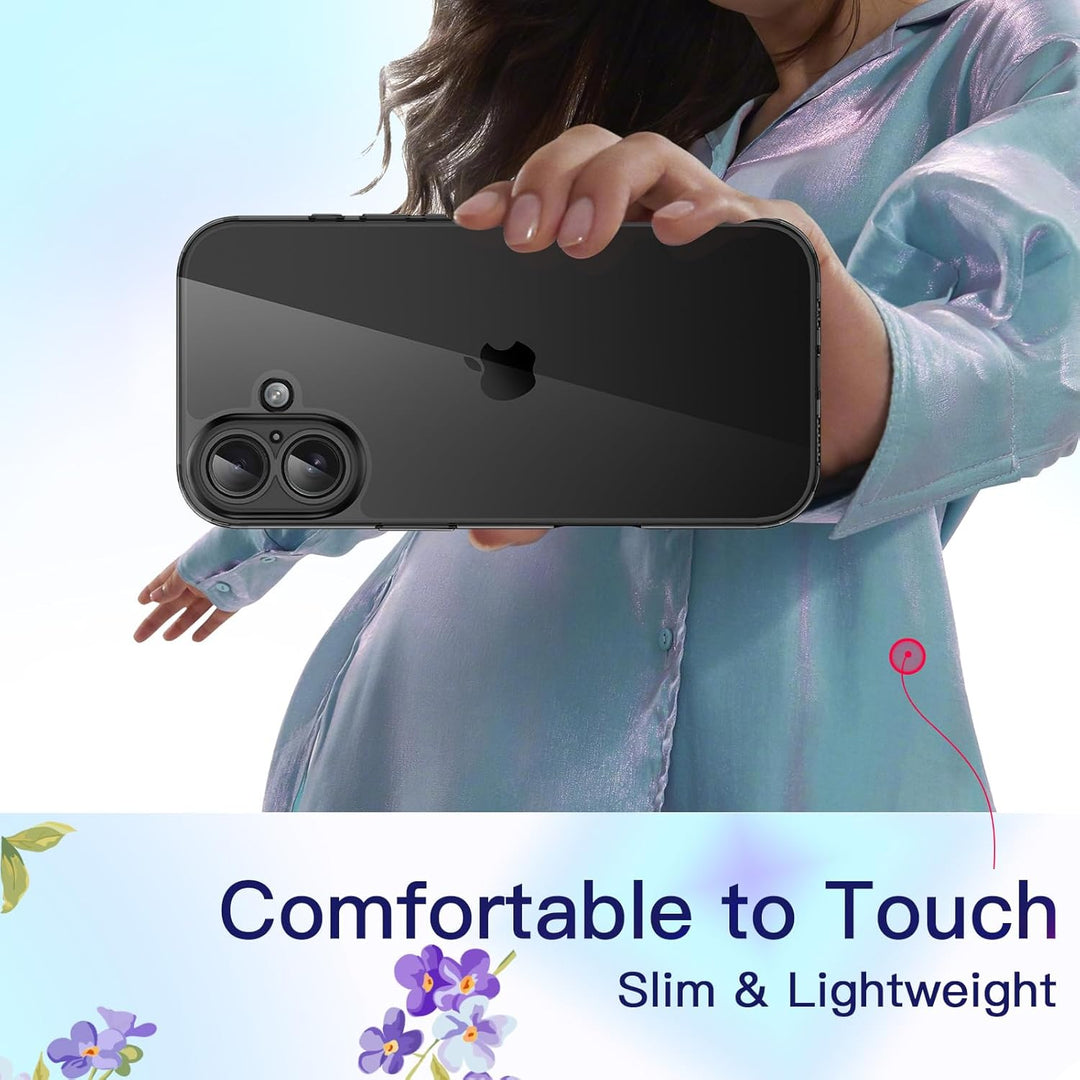 iPhone 17 Case 6.3-Inch Slim and thin with Camera Lens Full Protection, Ultra-Thin Lightweight Clear Minimalist Protective Phone Cover (Black)