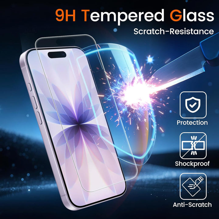 TQLGY Matte Screen Protector for iPhone 17 6.3-Inch, Anti-Glare & Anti-Fingerprint Tempered Glass with Easy Installation Tool, Anti-Scratch, Case-Friendly, Smooth as Silk, 2-Pack