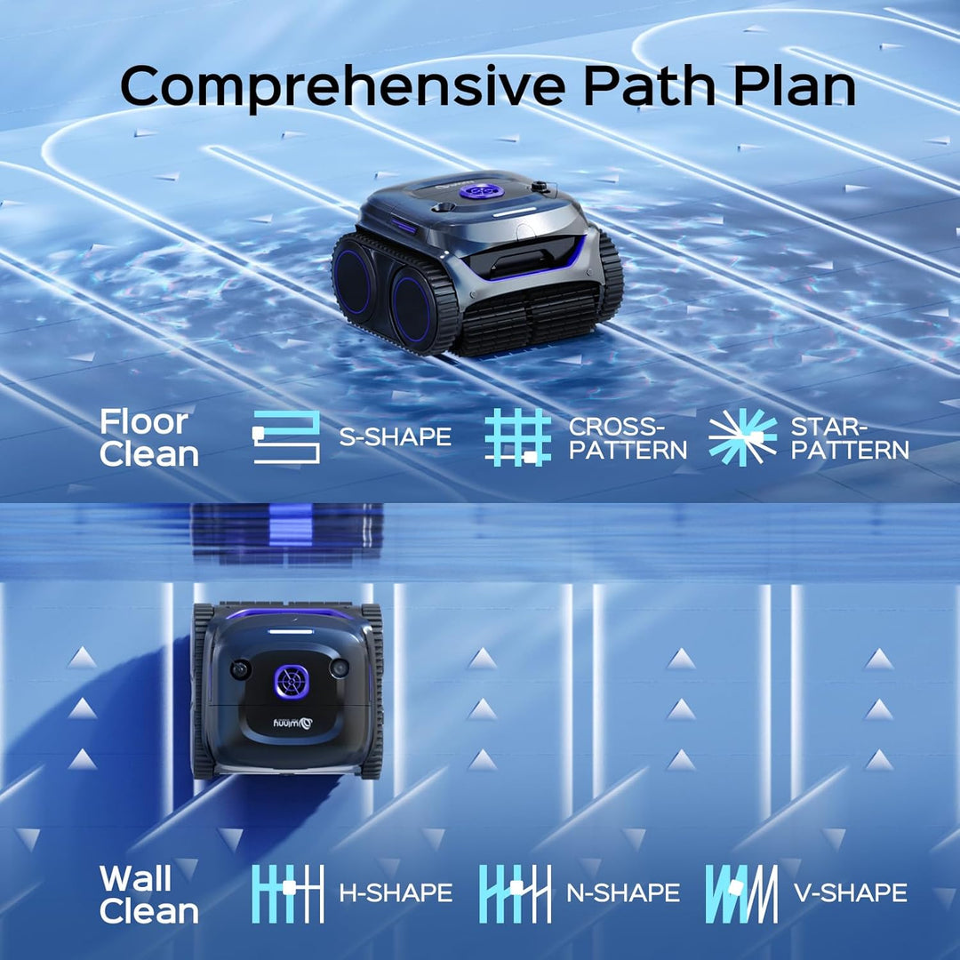 Winny C2 Cordless Robotic Pool Cleaner, 7 Mode Pool Vacuum Robot for Inground Pools up to 200 m2, Wall & Waterline Cleaning wtih Ultra-fine Filtration, Powerful Suction