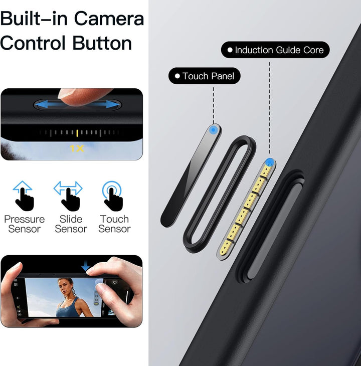 JETech 360 Degree Rotatable Ring Case for iPhone 17 Air with Camera Control Button, Compatible with MagSafe, Slim Shockproof Phone Cover with Stand & Ring Holder, 6.5-Inch Display (Black)