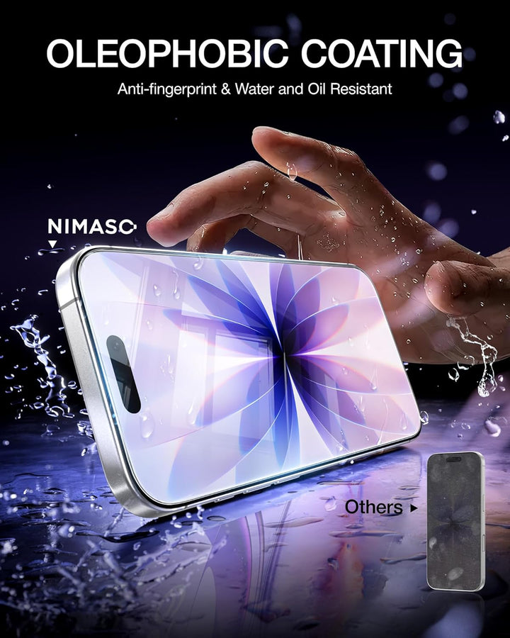 NIMASO for iPhone 17 Screen Protector 6.3-Inch, 2 Pack 9H Hardness HD Clear Tempered Glass Military Grade Shatterproof, Anti-Scratch, with Easy Installation Tool