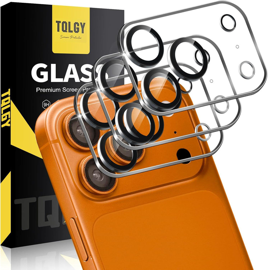 TQLGY 3 Pack Camera Lens Protector for iPhone 17 Pro Max 6.9", 9H Tempered Glass, HD Clear, Anti-Scratch, Strong Adhesion, Case Friendly, Easy Installation