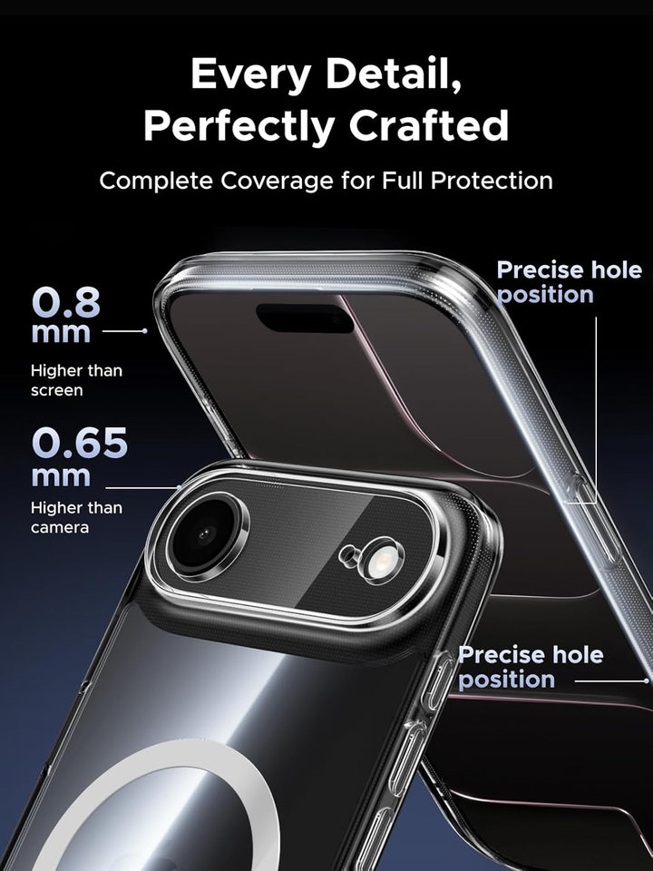 UGREEN Magnetic Case Compatible with iPhone 17 Pro Max 6.9-Inch, Compatible with MagSafe, Revolutionary iCrystal Tech, MIL-Grade Protection, Anti-Scratch, Camera Protective, Clear