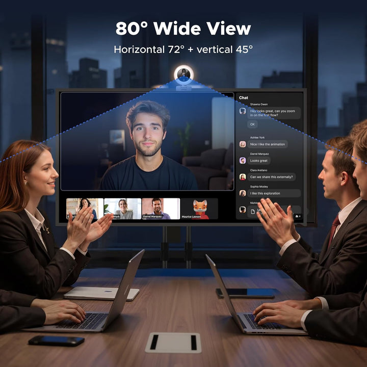 UGREEN 2K@30fps USB Webcam for PC, Adjustable Ring Light, Dual Mic for Clear Stereo Audio, Noise Cancelling, USB Web Cam Camera for Skype, Zoom Meeting, Live Streaming, Video Calling, Conferences