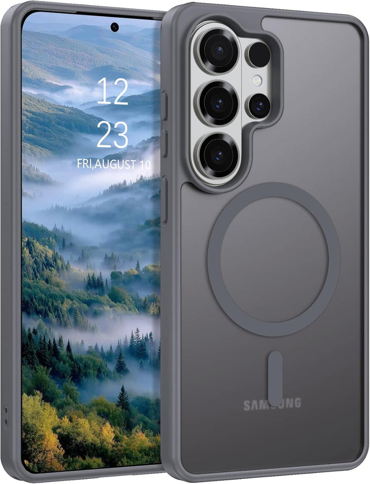 GaoBao Strong Magnetic for Samsung Galaxy S26 Ultra Case, [Compatible with MagSafe][Military-Grade Drop Tested] Slim Shockproof Protective Translucent Matte Phone Cases for Galaxy S26 Ultra 6.9", Grey
