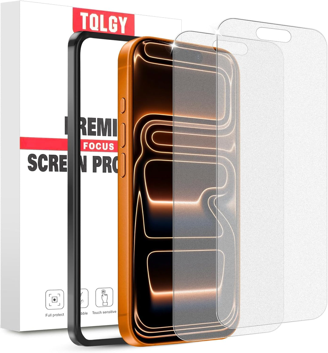 TQLGY Matte Screen Protector for iPhone 17 Pro Max 6.9-Inch, Anti-Glare & Anti-Fingerprint Tempered Glass with Easy Installation Tool, Anti-Scratch, Case-Friendly, Smooth as Silk, 2-Pack