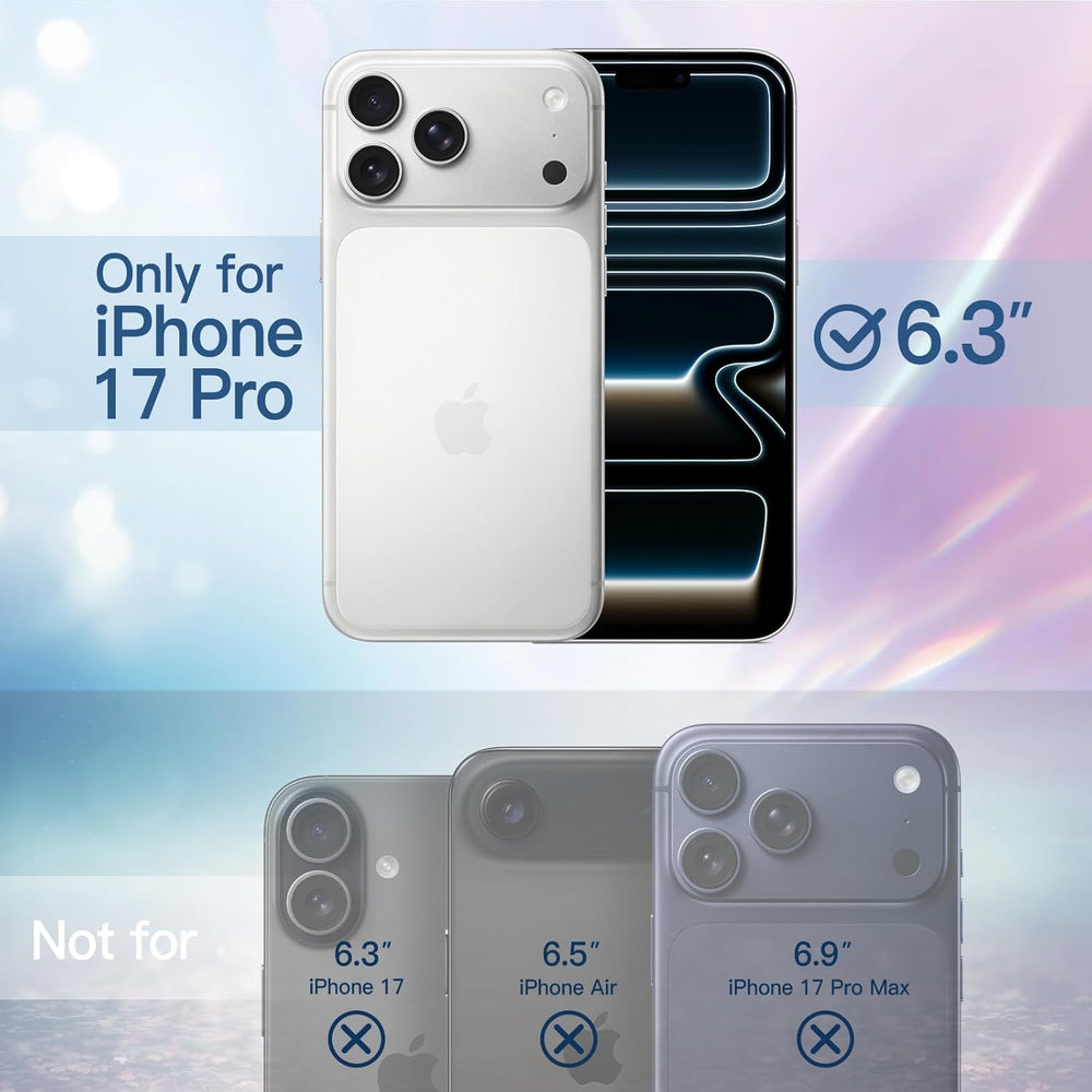 JETech Glitter Case for iPhone 17 Pro 6.3-Inch, Bling Sparkle Shockproof Phone Bumper Cover, Cute Sparkly for Women and Girls (Clear)