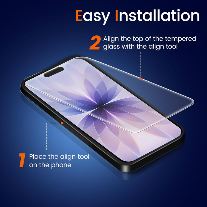 TQLGY Matte Screen Protector for iPhone 17 6.3-Inch, Anti-Glare & Anti-Fingerprint Tempered Glass with Easy Installation Tool, Anti-Scratch, Case-Friendly, Smooth as Silk, 2-Pack
