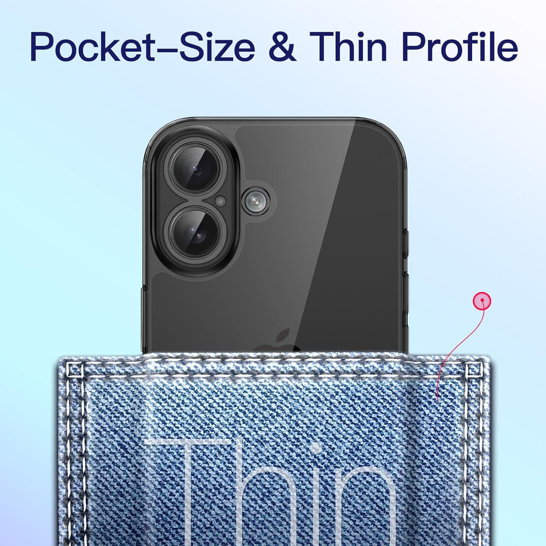 iPhone 17 Case 6.3-Inch Slim and thin with Camera Lens Full Protection, Ultra-Thin Lightweight Clear Minimalist Protective Phone Cover (Black)