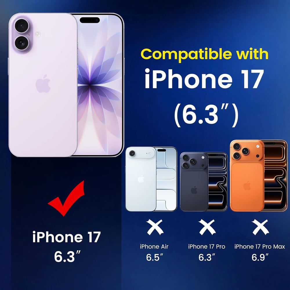 TQLGY 3 Pack Camera Lens Protector for iPhone 17 6.3", 9H Tempered Glass, HD Clear, Anti-Scratch, Strong Adhesion, Case Friendly, Easy Installation