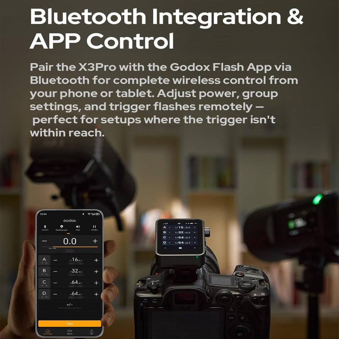 GODOX X3 PRO F X3PRO F 2.4G TTL Wireless Flash Trigger for Fuji Fujifilm Cameras,3.87V/2930mAh,2.4" LCD Touch Screen,Shutter Control,Bluetooth&APP Control,2.4GHz Wireless X System,X3-F Upgrade Version