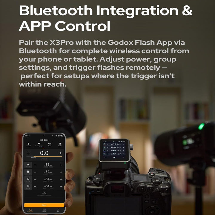 GODOX X3 PRO F X3PRO F 2.4G TTL Wireless Flash Trigger for Fuji Fujifilm Cameras,3.87V/2930mAh,2.4" LCD Touch Screen,Shutter Control,Bluetooth&APP Control,2.4GHz Wireless X System,X3-F Upgrade Version