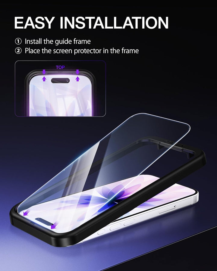 NIMASO for iPhone 17 Screen Protector 6.3-Inch, 2 Pack 9H Hardness HD Clear Tempered Glass Military Grade Shatterproof, Anti-Scratch, with Easy Installation Tool