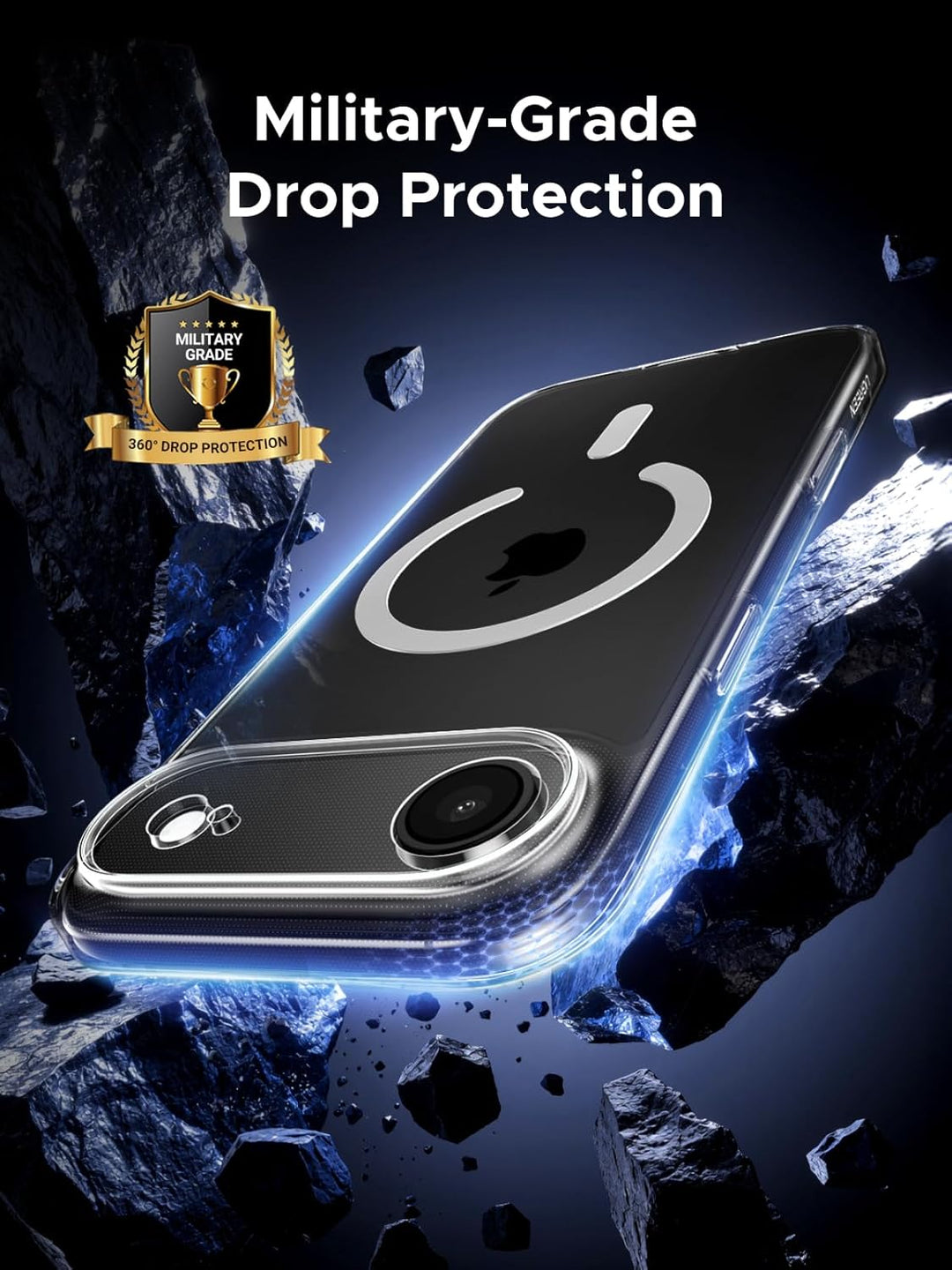 UGREEN Magnetic Case Compatible with iPhone 17 Pro Max 6.9-Inch, Compatible with MagSafe, Revolutionary iCrystal Tech, MIL-Grade Protection, Anti-Scratch, Camera Protective, Clear