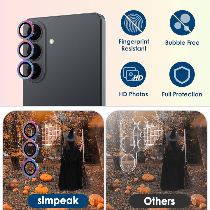 Simpeak 2-Pack Glass Screen Protector Compatible with Samsung Galaxy S26 6.3" 2026 + 2-Pack Camera Lens Protector for S26 6.3 Only, Full Coverage, Anti-Scratch & Anti-Fingerprint, 9H Hardness