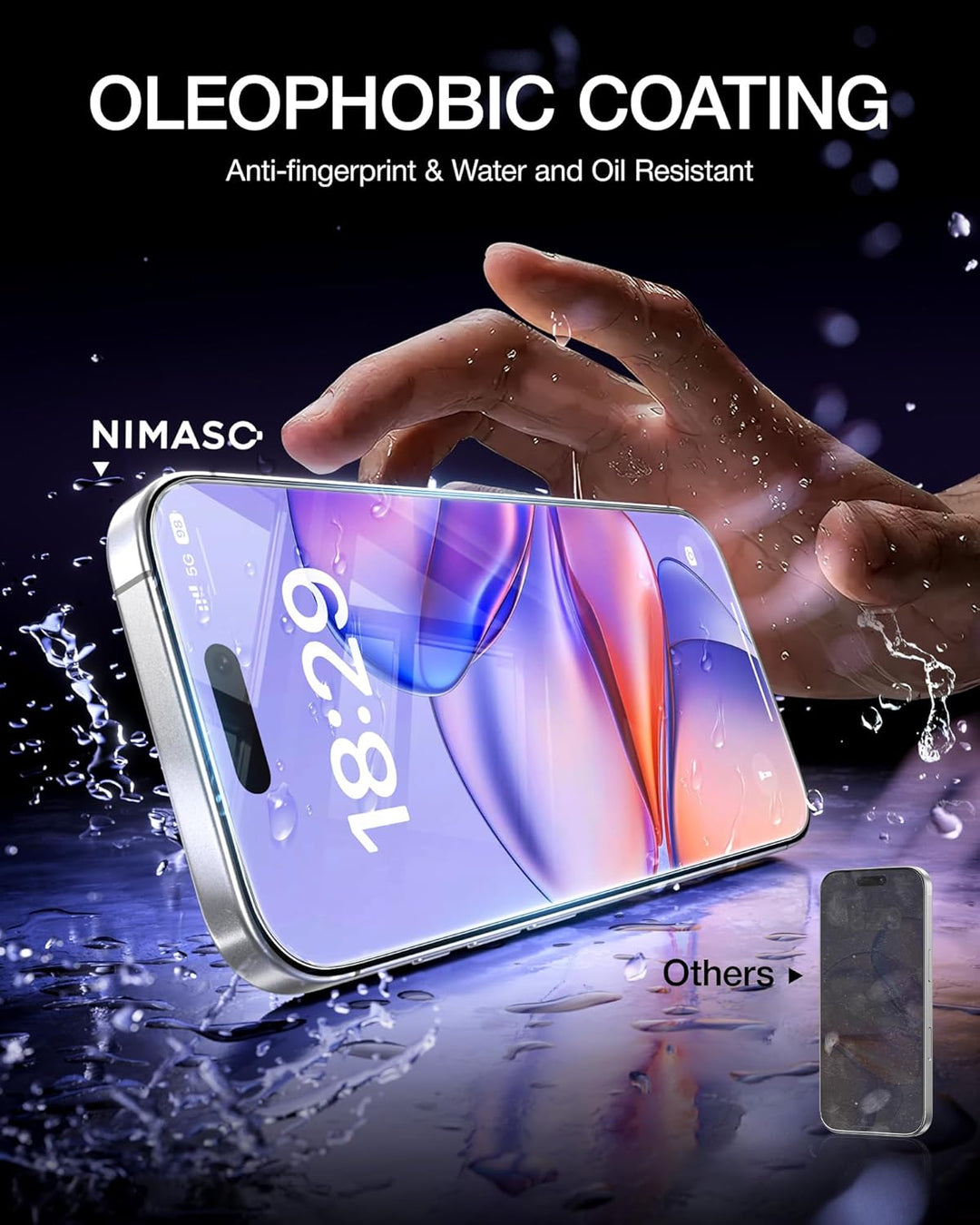 NIMASO for iPhone 17 Pro Screen Protector 6.3-Inch, 2 Pack 9H Hardness HD Clear Tempered Glass Military Grade Shatterproof, Anti-Scratch, with Easy Installation Tool