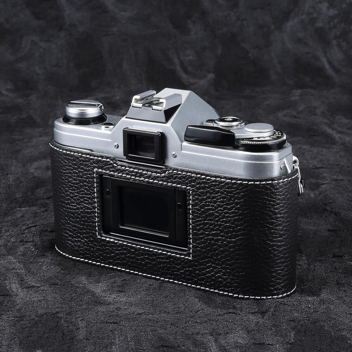 Half Body Leather Case for Canon AE-1, Protective Camera Cover for Canon AE-1 Program, Retro Camera Half Case Compatible with Canon AE1 Case & Cannon AE1 Case, for Canon AE1 Accessories (Black)