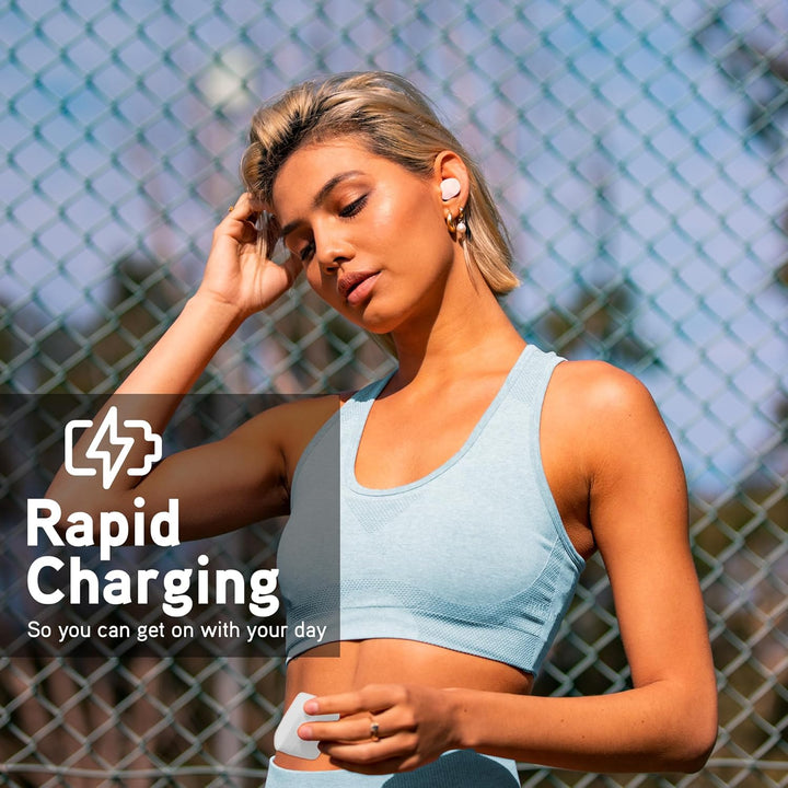 BlueAnt Pump Air Lite 2 Wireless in Ear Buds, 7mm Drivers with Big Bass, Clear Calls, IP55 Sweatproof, 26 Hours Playback, Lightweight 4g per Bud, 3 Sizes of Comfortseal Tips, Black/White (Black)