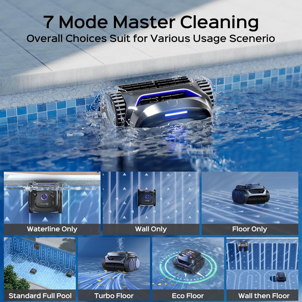 Winny C2 Cordless Robotic Pool Cleaner, 7 Mode Pool Vacuum Robot for Inground Pools up to 200 m2, Wall & Waterline Cleaning wtih Ultra-fine Filtration, Powerful Suction
