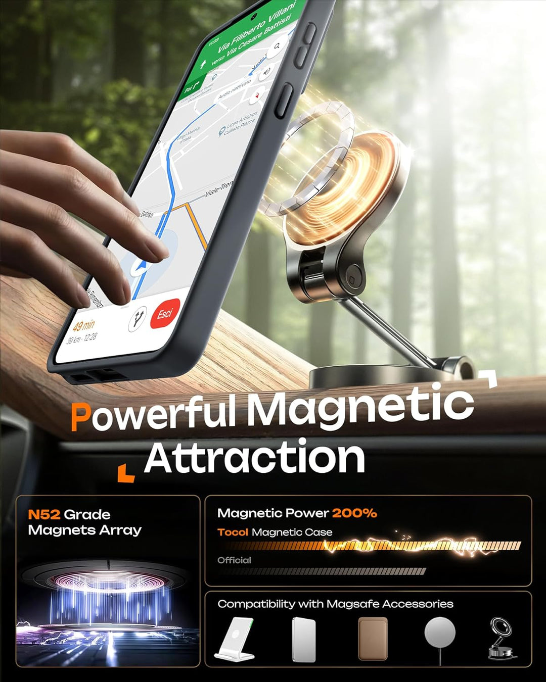 Samsung Galaxy S26 S26 Ultra Case, Built-in Magnetic Ring with MagSafe - Black