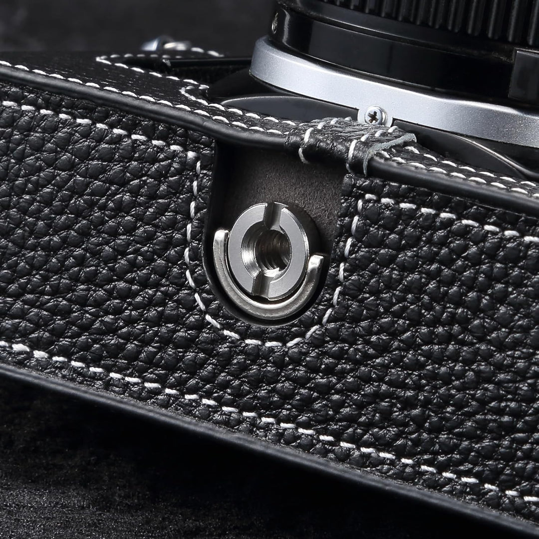 Half Body Leather Case for Canon AE-1, Protective Camera Cover for Canon AE-1 Program, Retro Camera Half Case Compatible with Canon AE1 Case & Cannon AE1 Case, for Canon AE1 Accessories (Black)