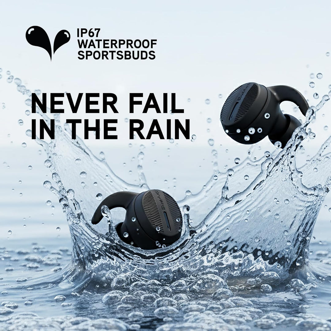 BlueAnt Pump Air X2 True Wireless in Ear Buds, IP67 Waterproof, 77 Hours Battery Life, Charging case, Deep bass, Noise Cancelling, 7 Comfortseal Tips, 6mm Drivers, Lightweight 4g per Bud, Easy Set up