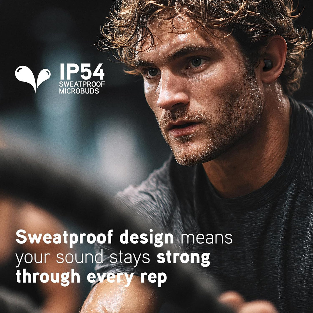 BlueAnt Pump Air Micro True Wireless in Ear Buds, Lightweight 4g Design, Compact Charging Case, Powerful Sound, IP54 Sweatproof/Splashproof, All-Day Battery Life, 6mm Driver, 30hrs Playtime, Black