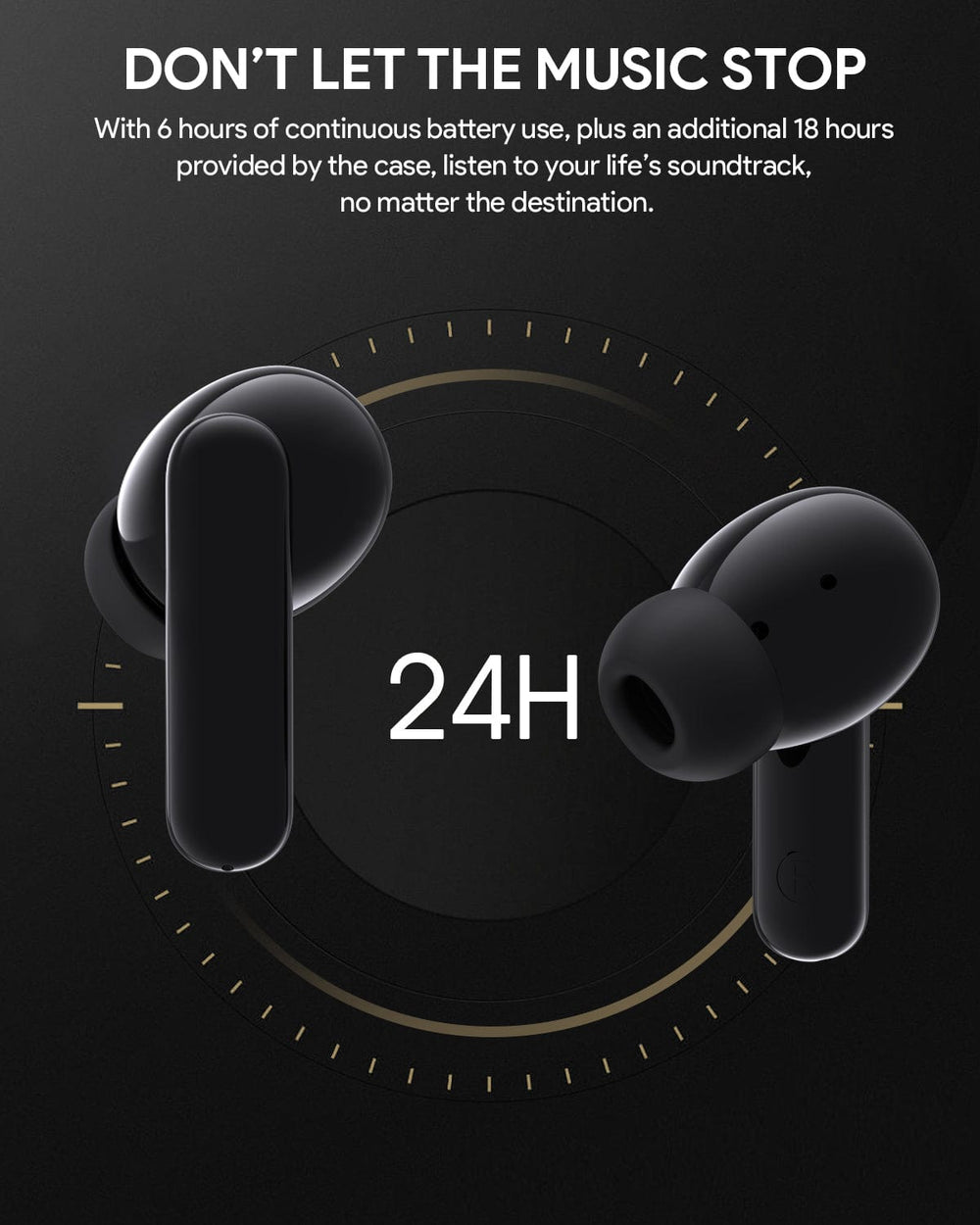 Don't let the music stop with Aukey's MiniNC Active Noise Cancelling Earbuds.