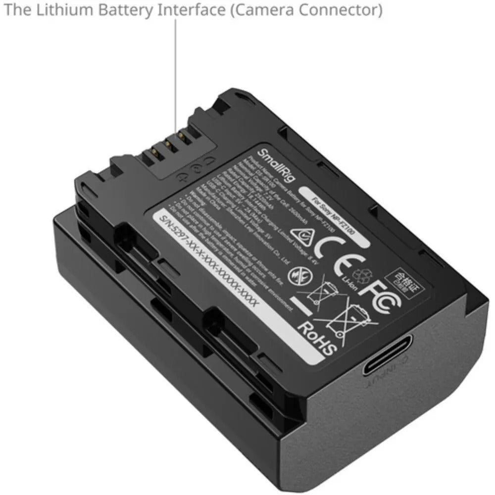 SmallRig NP-FZ100 2600mAh Battery for Sony A7R V / A7S III Camera, Rechargeable Camera Battery w/USB-C 2.5H Fast Charging for Sony Alpha A7R IV, A7R III, A7 III, A7C, A6600-5297