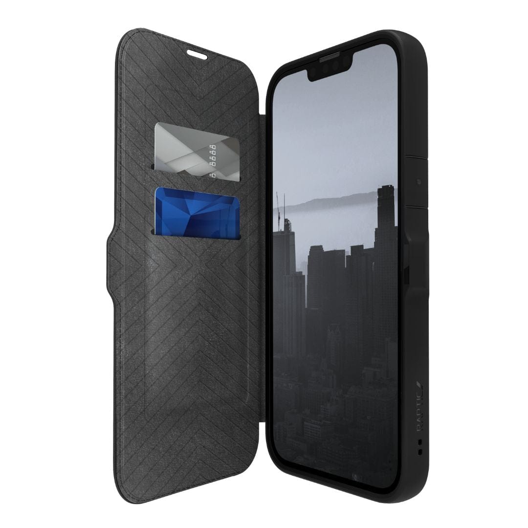 Raptic Cases & Covers Black iPhone 14 Folio Wallet Case - Raptic Urban Folio