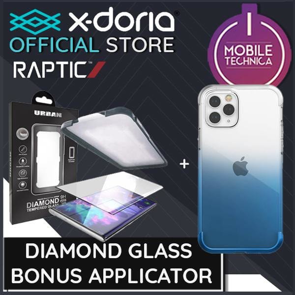 Raptic Cases & Covers Blue Gradient / Apple iPhone 12 Mini / with Urban Diamond Glass Protector For iPhone 12 Pro Max Mini Case Raptic Air Transparent Bumper Hard Cover