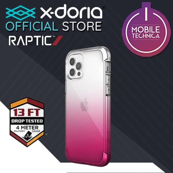 Raptic Cases & Covers Red Gradient / Apple iPhone 12 Mini / with Urban Diamond Glass Protector For iPhone 12 Pro Max Mini Case Raptic Air Transparent Bumper Hard Cover